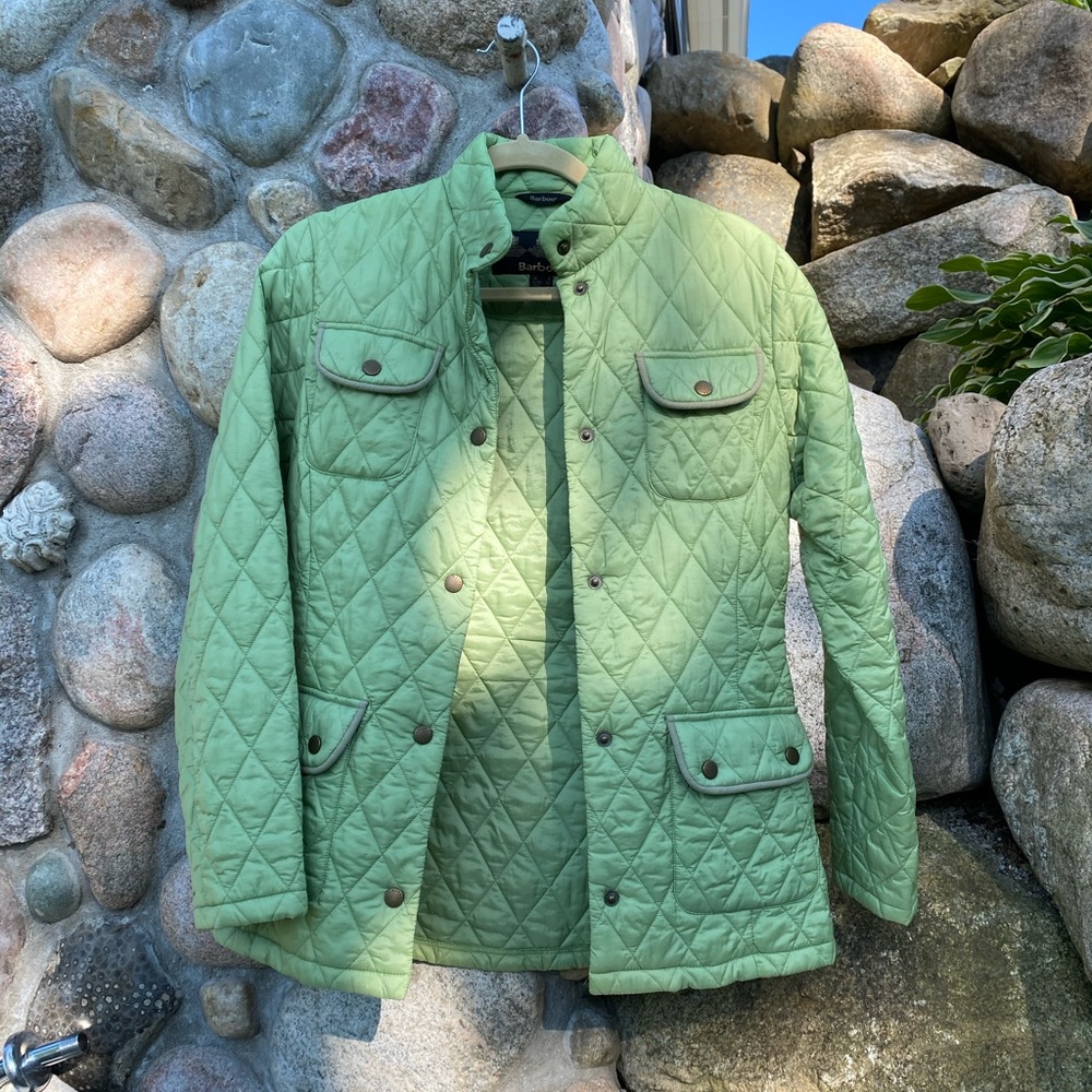 Light green Barbour quilted jacket - Picture 2 of 8